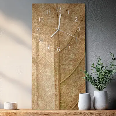 Horloge murale en verre rectangulaire Feuille