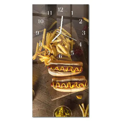 Horloge murale en verre rectangulaire Restauration rapide