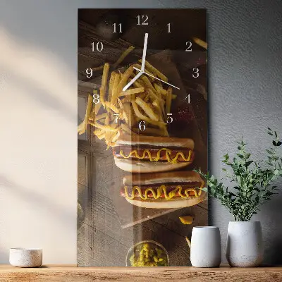 Horloge murale en verre rectangulaire Restauration rapide