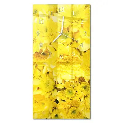 Horloge murale en verre rectangulaire Fleurs