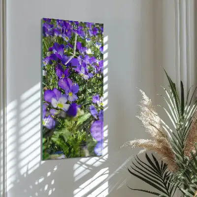 Horloge murale en verre rectangulaire Primevères