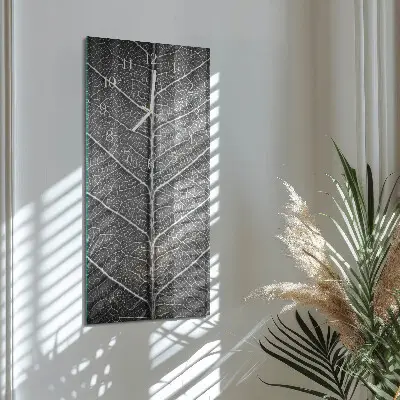 Horloge murale en verre rectangulaire Feuille