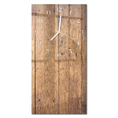 Horloge murale en verre rectangulaire Bois