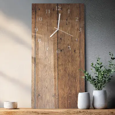 Horloge murale en verre rectangulaire Bois