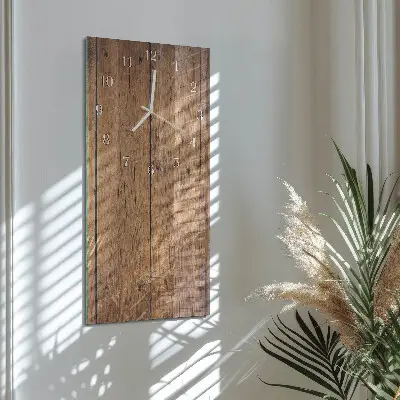 Horloge murale en verre rectangulaire Bois