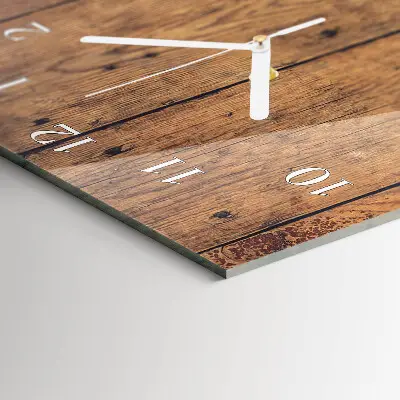 Horloge murale en verre rectangulaire Bois