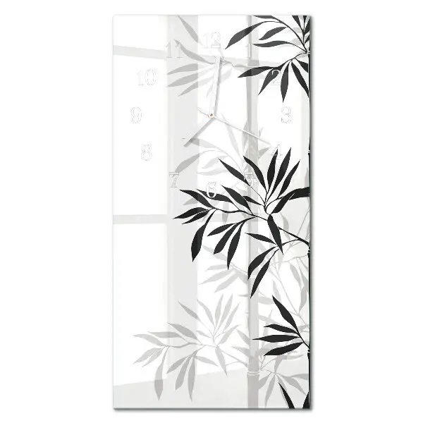 Horloge murale en verre rectangulaire Bambou