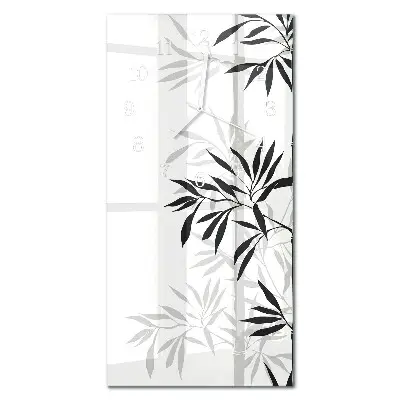 Horloge murale en verre rectangulaire Bambou