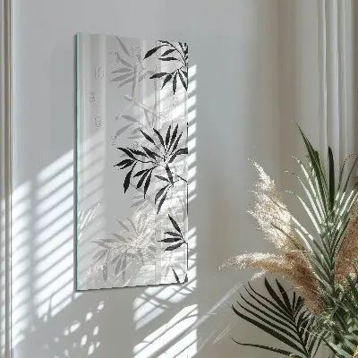 Horloge murale en verre rectangulaire Bambou