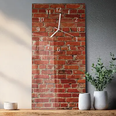 Horloge murale en verre rectangulaire Mur de briques