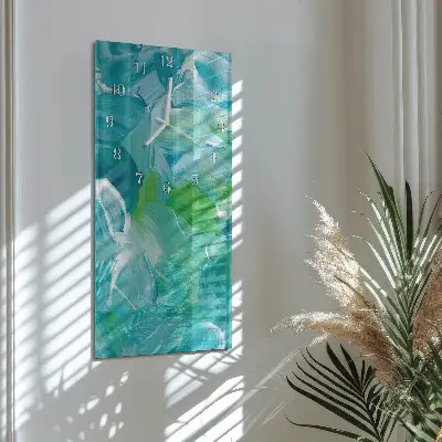 Horloge murale en verre rectangulaire Vague