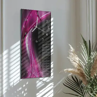 Horloge murale en verre rectangulaire Lignes abstraites