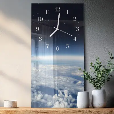Horloge murale en verre rectangulaire L'univers de la terre