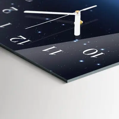 Horloge murale en verre rectangulaire L'univers de la terre
