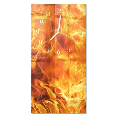 Horloge murale en verre rectangulaire Feu