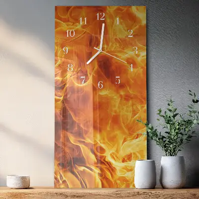 Horloge murale en verre rectangulaire Feu