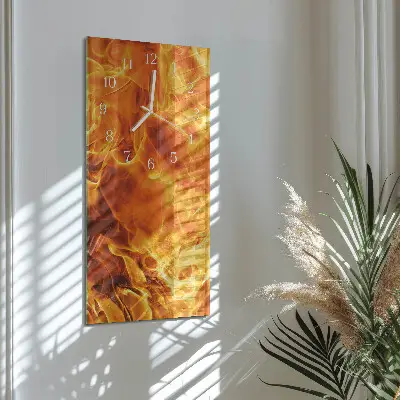 Horloge murale en verre rectangulaire Feu