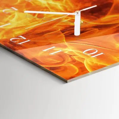 Horloge murale en verre rectangulaire Feu