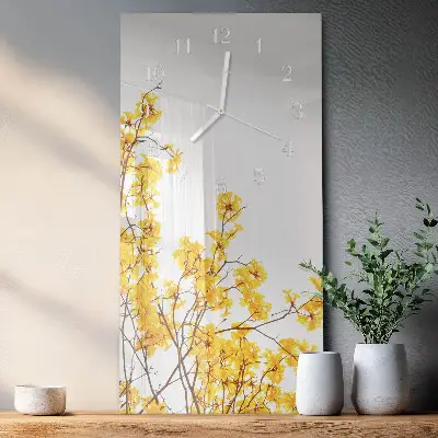Horloge murale en verre rectangulaire Arbre