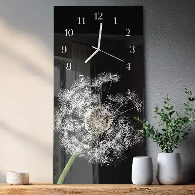 Horloge murale en verre rectangulaire Pissenlit
