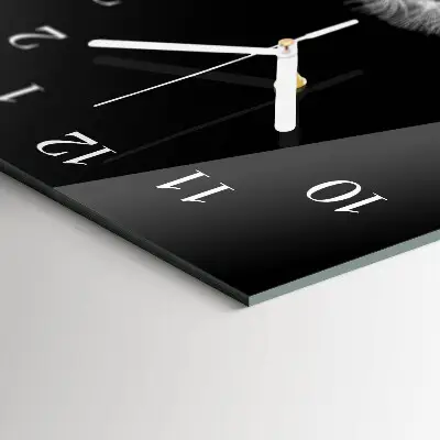 Horloge murale en verre rectangulaire Pissenlit