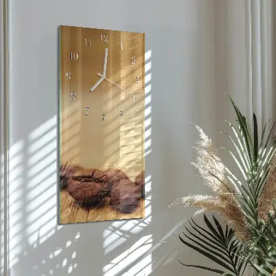 Horloge murale en verre rectangulaire Haricots