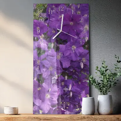 Horloge murale en verre rectangulaire Primevères