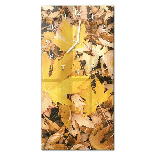 Horloge murale en verre rectangulaire Feuilles