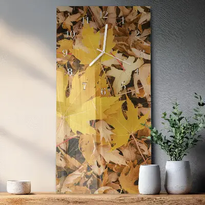 Horloge murale en verre rectangulaire Feuilles