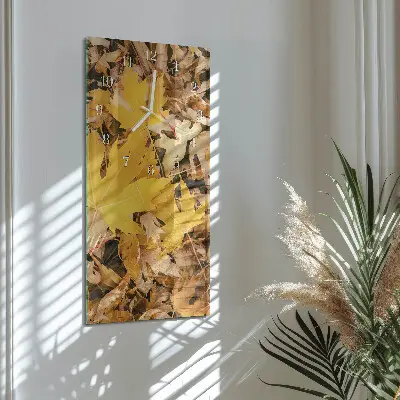 Horloge murale en verre rectangulaire Feuilles