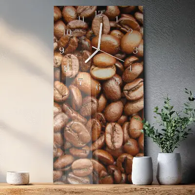 Horloge murale en verre rectangulaire Café en grains