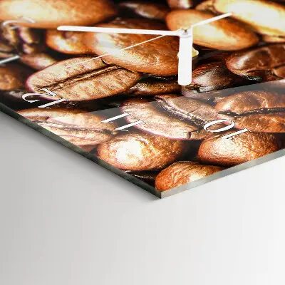 Horloge murale en verre rectangulaire Café en grains