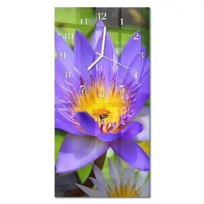 Horloge murale en verre rectangulaire Fleur