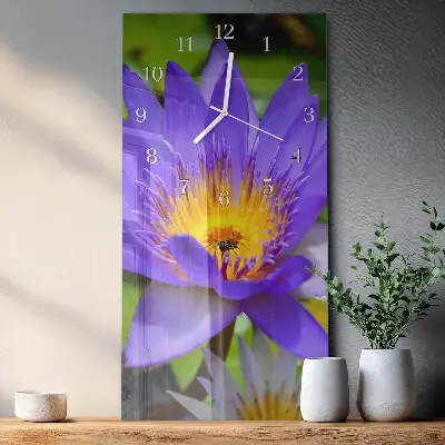 Horloge murale en verre rectangulaire Fleur