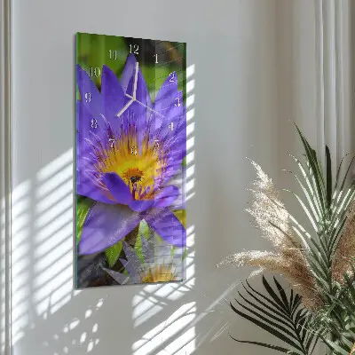 Horloge murale en verre rectangulaire Fleur