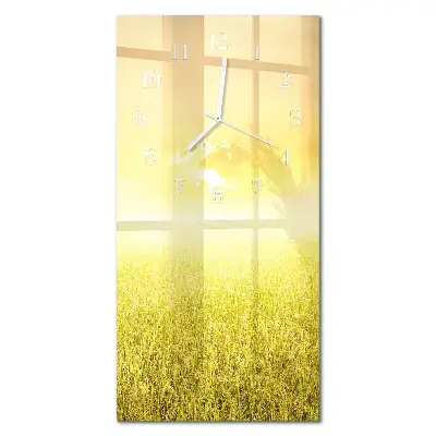 Horloge murale en verre rectangulaire Champ de maïs