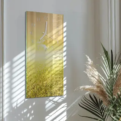 Horloge murale en verre rectangulaire Champ de maïs