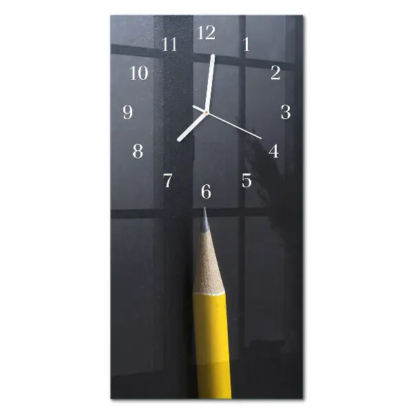 Horloge murale en verre rectangulaire Crayon