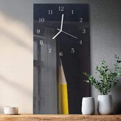 Horloge murale en verre rectangulaire Crayon