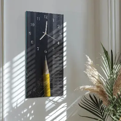 Horloge murale en verre rectangulaire Crayon
