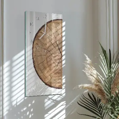 Horloge murale en verre rectangulaire Poutres en bois