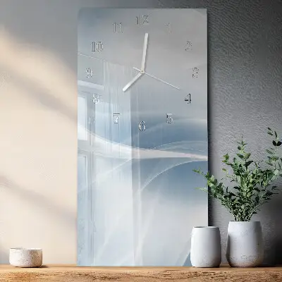 Horloge murale en verre rectangulaire Lignes abstraites