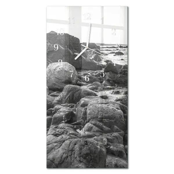 Horloge murale en verre rectangulaire Pierres