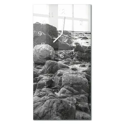 Horloge murale en verre rectangulaire Pierres