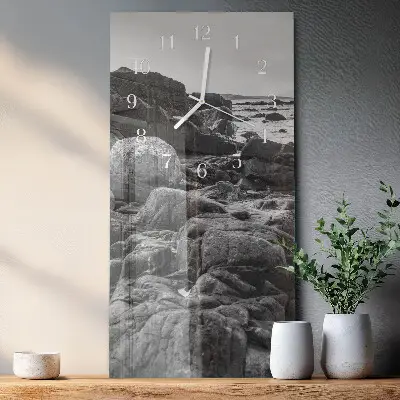 Horloge murale en verre rectangulaire Pierres