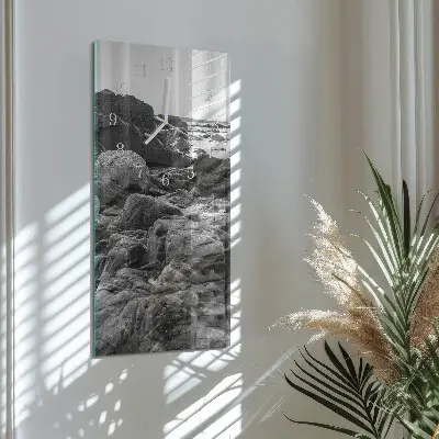 Horloge murale en verre rectangulaire Pierres