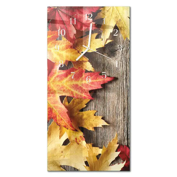 Horloge murale en verre rectangulaire Feuilles