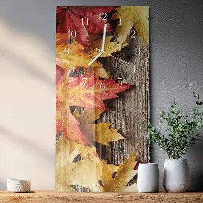 Horloge murale en verre rectangulaire Feuilles