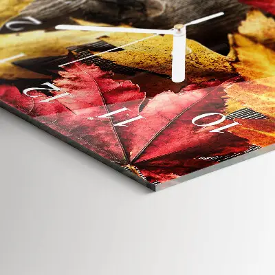 Horloge murale en verre rectangulaire Feuilles