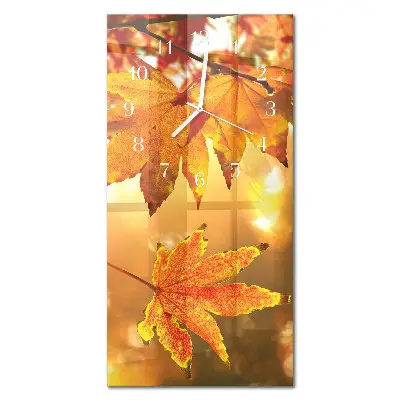 Horloge murale en verre rectangulaire Feuilles